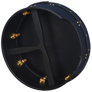 MUZIKOR 14"X5" HEARTLAND TUNABLE DEEP RIM BODHRAN MULBERRY BLACK T-BAR BLACK SKIN DRUMS