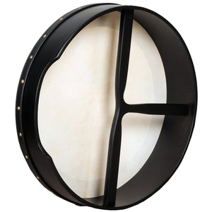 MUZIKOR 16"X4" HEARTLAND BLACK BODHRAN NON TUNABLE T-BAR DEEP TUNE DRUMS