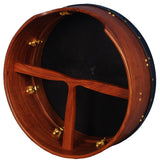 MUZIKOR 16"X6" HEARTLAND TUNABLE DEEP RIM BODHRAN ROSEWOOD T-BAR BLACK SKIN DRUM