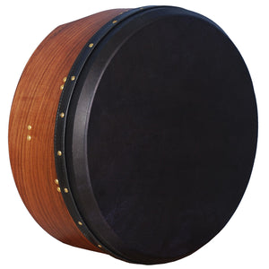 MUZIKOR 16"X6" HEARTLAND TUNABLE DEEP RIM BODHRAN ROSEWOOD T-BAR BLACK SKIN DRUM