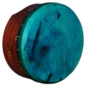 MUZIKOR 16"X6" HEARTLAND TUNABLE DEEP RIM BODHRAN ROSEWOOD T-BAR GREEN SKIN DRUM
