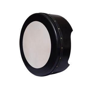 MUZIKOR 16"X6" HEARTLAND BLACK BODHRAN NON TUNABLE T-BAR DEEP TUNE DRUMS