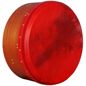 MUZIKOR 16"X6" HEARTLAND TUNABLE DEEP RIM BODHRAN RED CEDAR T-BAR RED SKIN DRUM
