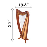 22 STRING CLADDAGH HARP ROSEWOOD