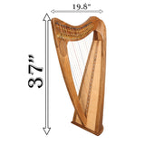 19 STRING CLADDAGH HARP WALNUT