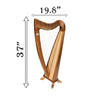 22 STRING CLADDAGH HARP WALNUT