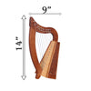 MUZIKOR O'CAROLAN HARP, 9 STRINGS ROSEWOOD CELTIC DRAGON