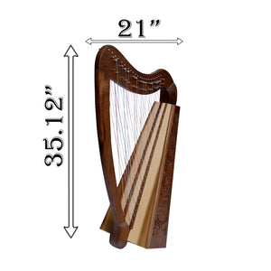 CROSS STRUNG HARP, 38 STRING WALNUT