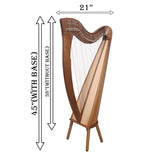 28 STRING CLADDAGH HARP WALNUT
