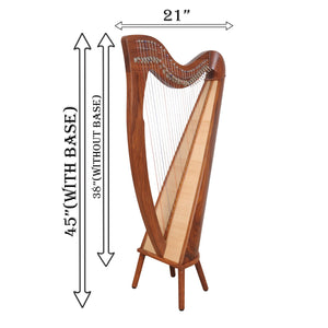 28 STRING CLADDAGH HARP ROSEWOOD