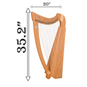 22 STRING TRINITY HARP BEECH WOOD