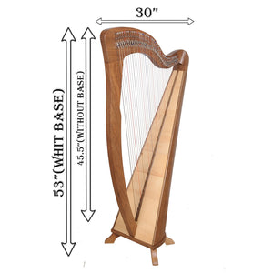 MCHUGH HARP 38 STRING IN WALNUT WOOD ROUND BACK