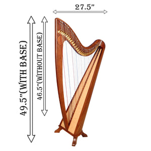 34 STRING CLADDAGH HARP ROSEWOOD