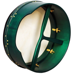 MUZIKOR 16"X6" HEARTLAND TUNABLE DEEP RIM BODHRAN GREEN T-BAR DEEP TUNE DRUM