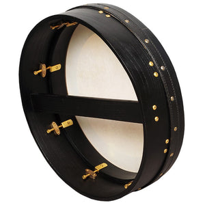 MUZIKOR 14"X4" HEARTLAND BLACK BODHRAN TUNABLE SINGLE BAR DEEP TUNE DRUMS