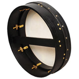 MUZIKOR 16"X4" HEARTLAND BODHRAN TUNABLE BLACK SINGLE BAR DEEP TUNE DRUM