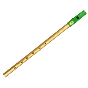 CLARE IRISH TIN WHISTLE IN D BRASS GREEN