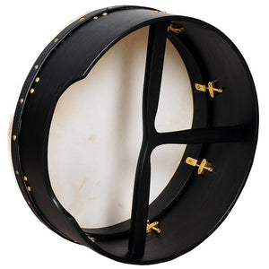 MUZIKOR 16"X6" HEARTLAND TUNABLE DEEP RIM BODHRAN BLACK T-BAR DRUM