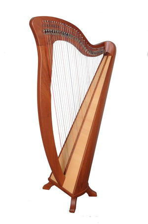MCHUGH HARP 34 STRING IN MAHOGANY WOOD ROUND BACK