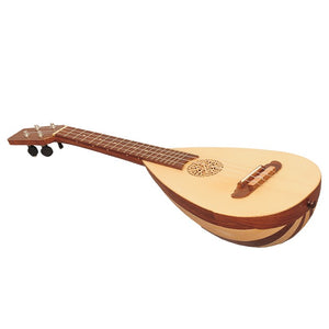 HEARTLAND BAROQUE UKULELE, 4 STRING BARITONE VARIEGATED ROSEWOOD AND LACEWOOD