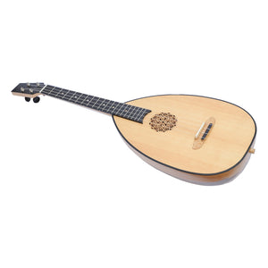 HEARTLAND BAROQUE UKULELE, 4 STRING BARITONE VARIEGATED WALNUT AND LACEWOOD