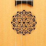HEARTLAND BAROQUE UKULELE, 4 STRING BARITONE VARIEGATED WALNUT AND LACEWOOD