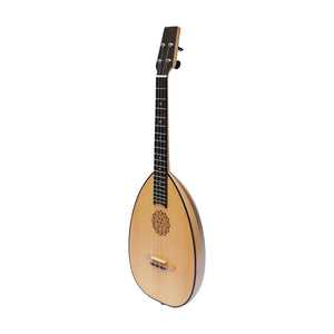 HEARTLAND BAROQUE UKULELE, 4 STRING BARITONE VARIEGATED WALNUT AND LACEWOOD