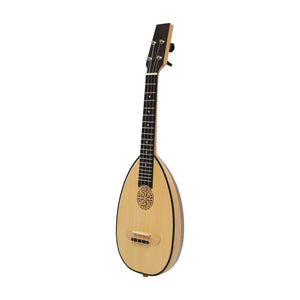 HEARTLAND BAROQUE UKULELE, 4 STRING CONCERT VARIEGATED WALNUT AND LACEWOOD