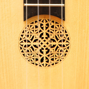 HEARTLAND BAROQUE UKULELE, 4 STRING CONCERT VARIEGATED WALNUT AND LACEWOOD