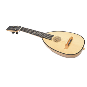 HEARTLAND BAROQUE UKULELE, 4 STRING SOPRANO VARIEGATED WALNUT AND LACEWOOD
