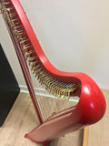 34 STRING CLADDAGH HARP - EMBLEM RED