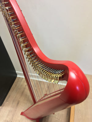 34 STRING CLADDAGH HARP - EMBLEM RED