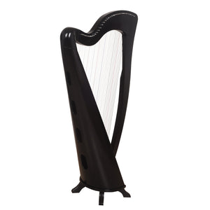 MCHUGH HARP 38 STRING IN WALNUT WOOD COLOURED BLACK ROUND BACK