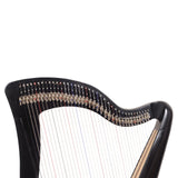 MCHUGH HARP 38 STRING IN WALNUT WOOD COLOURED BLACK ROUND BACK