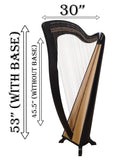 MCHUGH HARP 38 STRING IN WALNUT WOOD COLOURED BLACK ROUND BACK