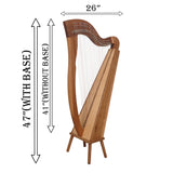 MCHUGH HARP 29 STRING IN WALNUT WOOD FLATBACK