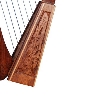 MUZIKOR O'CAROLAN HARP, 7 STRINGS ROSEWOOD CELTIC DRAGON