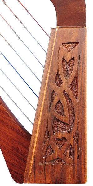 MUZIKOR O'CAROLAN HARP, 7 STRINGS ROSEWOOD KNOTWORK