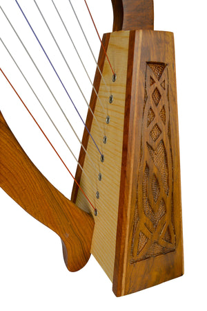 MUZIKOR O'CAROLAN HARP,8 STRINGS ROSEWOOD KNOTWORK