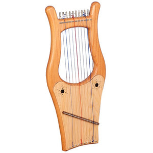 MUZIKOR MINI KINNOR HARP, 10 STRINGS RED CEADER