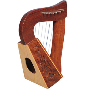 O'CAROLAN HARP, 6 STRINGS ROSEWOOD KNOTWORK