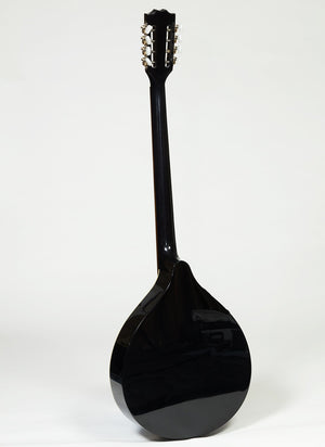 TRADITIONAL IRISH BOUZOUKI WITH EQ, 8 STRINGS BLACK GLOSS MAPLE BODY WITH SPRUCE TOP